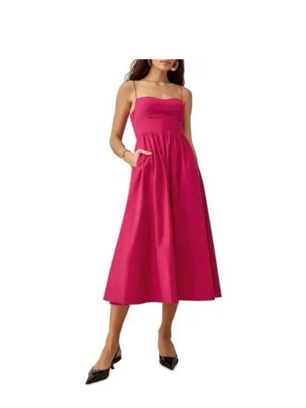 Reformation Fuchsia Pink Midi Dress